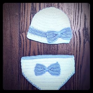 Newborn Hat and Diaper Cover Set
